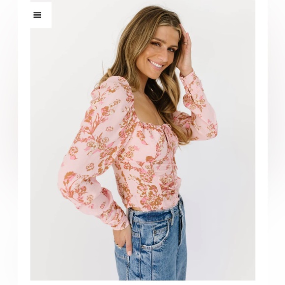 NWT FREE PEOPLE Hilary Printed Top - Picture 5 of 10